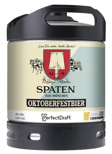 Spaten Oktoberfestbier, Perfect Draft Bier (1 x 6l) MEHRWEG Fassbier, 6000 ML