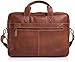 Leather briefcase 18 Inch Laptop Messenger Bags for Men and Women Best Office briefcase Satchel Bag (Tan)