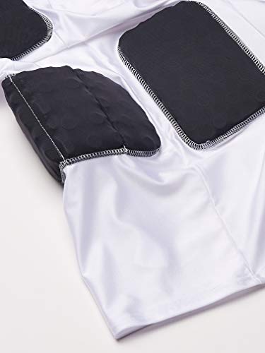 Cramer Lightning 5 Pad Youth Football Shirt with Integrated Rib, Spine and Clavicle Pads, Youth Football Padded Compression Shirt, Rib Protector Shirt, Padded Basketball Shirt, White, Youth Large