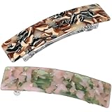 Taille idéale : chaque barrette mesure environ 9 cm de long ; elle est légère et confortable. Le lot comprend deux barrettes élégantes, disponibles en deux couleurs différentes, pour vous permettre de varier vos coiffures.
