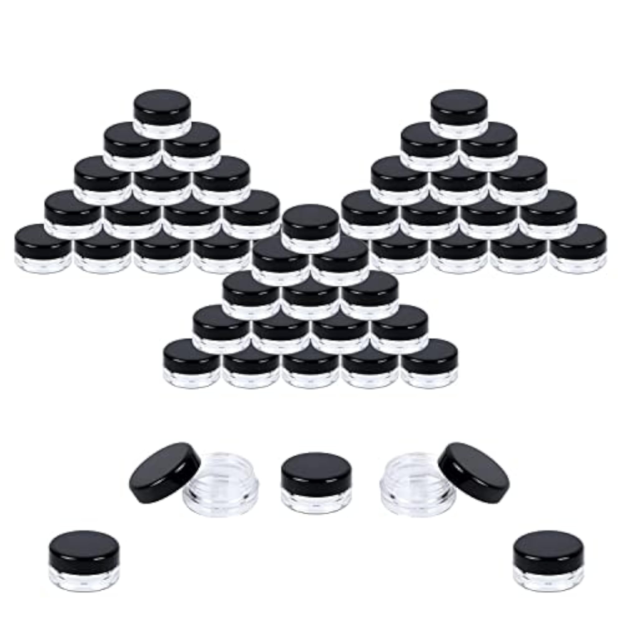 Pack of 96 PS Acrylic Transparent Containers, 5 Grams
