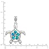 Honolulu-Jewelry-Company-Sterling-Silver-Turtle-Necklace-Pendant-with-Simulated-Blue-Opal-Flower-18-Box-Chain Honolulu Jewelry Company Sterling Silver Turtle Ocean Sea Life Necklace Pendant with Simulated Blue Opal Plumeria Flower Nature 18" Box Chain
