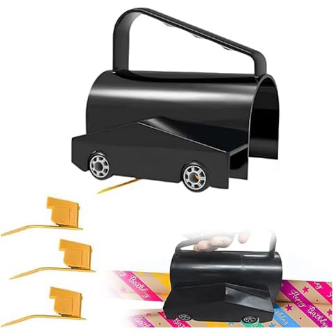 Gift Wrap Cutter, Wrapping Paper Cutter with 3 Replaceable Blade Sets,Perfect for Effortless Gift Wrapping & Craft Projects - 1-Pack Black Cover