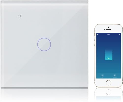 KETOTEK interrupteur mural tactile connecté Wi-Fi 1 gang compatible Alexa