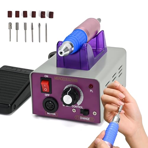 Professional Nail Drill Kit with Foot Pedal and Bits
