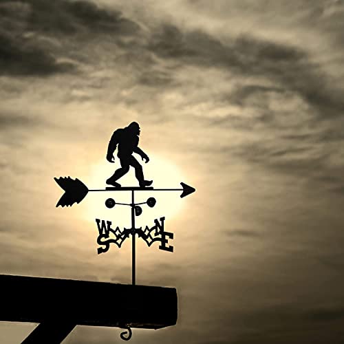 3D Animal Metal Weather Vane, Roof Weather Vane Wind Direction Indicator Roof Decoration Accessories For Garden Patio Roof Decoration (Ape) #TOP7