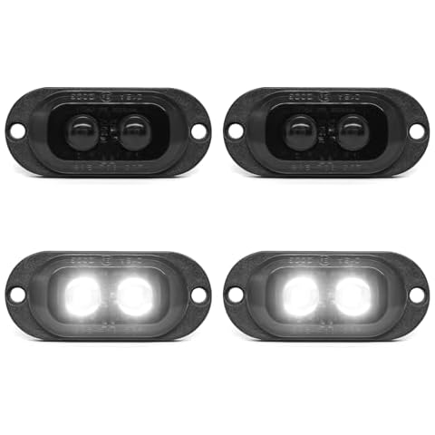 LENJIEMT 4PCS White 2.5 Inch 2LEDs Trailer Marker Lights Clearance Indicator Lights Surface Mount Exterior Front Rear Side Marker Lights For Trailer Truck Boat Tractor Van RV (White) Cover