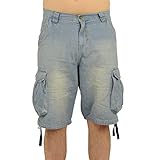  Pelle Pelle Herren Jeans Short Basic Denim Cargo hellblau - 31