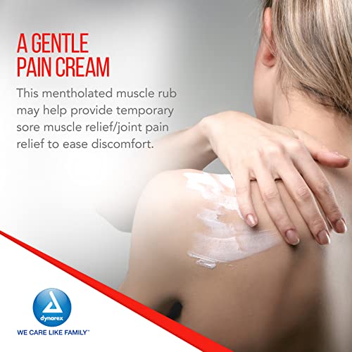 Dynarex Dynarub Cream - Mentholated Topical Muscle Pain Relief Cream - 10% Menthol, 15% Methyl Salicylate - Helps Soothe Joint Swelling & Soreness - Cooling, Non-Greasy Formula - 3Oz, 1 Tube #TOP26