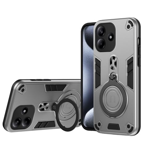 Kukoufey Drop Protection Case Compatible with Xiaomi Redmi Note 14 5G,Magnetic Kickstand Cover Compatible with Xiaomi Redmi Note 14 5G Case Grey