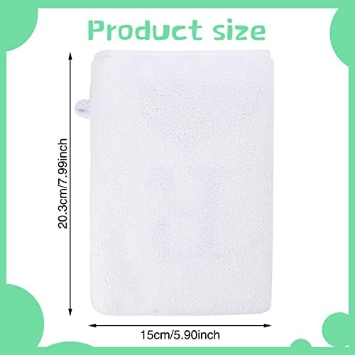 Microfibre Body Wash Mitts, 5PCS White Flannel Face Mitt Makeup Remover Mitt (5.91*8.27 inches)