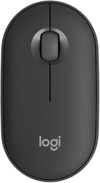 Logitech Pebble 2 M350s Smukła mysz bezprzewodowa Bluetooth, przenośna, lekka, konfigurowalne przyciski, ciche kliknięcia, łatwe przełączanie dla systemów Windows, iPadOS, Android, Chrome OS, Grafit