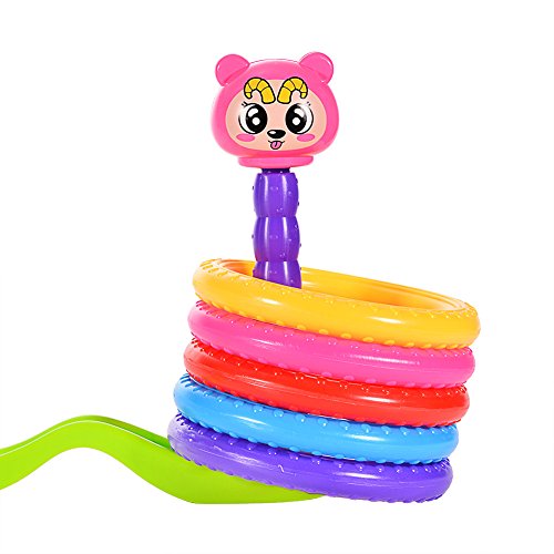 ThinkMax Ring Toss Game Set, Kid's or Family Outdoor Quoits Game - 5 Colorful Rings Included