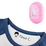 Étiquettes De Noms D'Animaux Mignons,tampon Personnalisé Prenom,tampon Personnalisé Vetement,tampon Personnalisé Enfant,Tampon Textile Résistant Au Lavage,marqueur De Vêtements (pink)