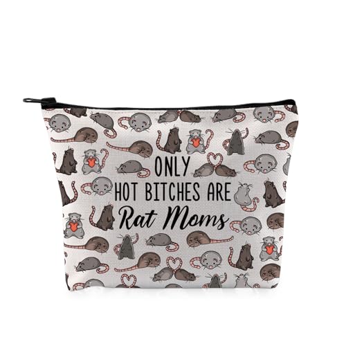 G2TUP Rat Gift Only Hot B* Are Rat Moms Makeup Bag Rat Mom Cosmetic Bag Rat Lover Gift (Are Rat Moms MB)