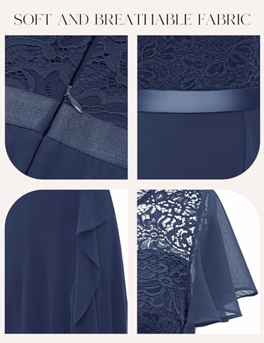 Image of BeryLove Formal Dresses for Women 2026 Wedding Guest with Slit Cocktail Elegant Lace Long Prom Dress