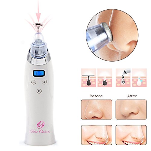 Blackhead Remover Pore Vacuum For Face, Blueorchids Dermasuction For Whitehead Removal, Acne Pimple Sucker, Face Vacuum Pore Cleanser, Comedone Extractor, 5 Adjustable Suction Power With 4 Probes #TOP5