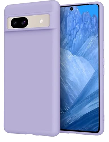 Image of MOBILOVE Back Cover Case for Google Pixel 8a | Pure Liquid Soft Matte Silicone Case with Logo and Comes with Camera and Screen Protection Back Cover for Google Pixel 8a (Purple)