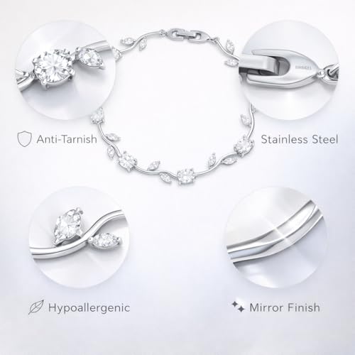 Image of Trending Tulip Bracelet for Women Stylish | Silver and Gold Toned Crystal Floral Tulip Bracelet for Girls & Women | Rapunzel Inspired | Romantic Gift Jewellery