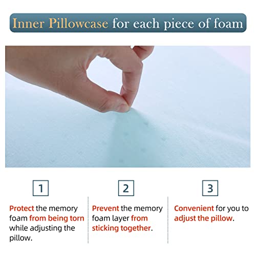 Lofe Contour Pillow - 3 Layer 8 Height Adjustable Memory Foam Pillow For Side Sleepers, Cervical Pillow For Neck Pain Relief, Neck Support Pillow For Back/Stomach Sleeping, A Bamboo Cover, Certipur-Us #TOP4