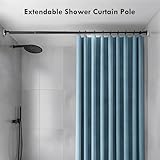 Extendable Shower Curtain Pole 73-134cm Stainless Steel Shower Curtain Rod Tension Rod Adjustable Telescopic Curtain Poles No Drilling Shower Curtain Rail for Bathroom Window Kitchen Wardrobe, Black - Image 7