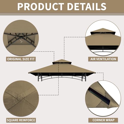 Grill Gazebo Replacement Cover 5FT x 8FT Canopy Top by JANCANOPY - Used condition - Image 5