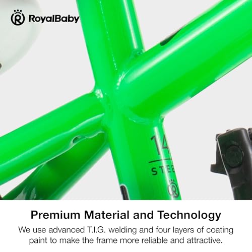 Image of RoyalBaby Bicycle for Kids Cycle for 3-5 Years Boys & Girls 12 inch | Training Wheels | Adjustable Seat | 1 Year Warranty | Green