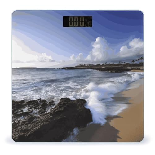 Báscula digital de baño Puerto Rico con plataforma de vidrio templado miniatura 1