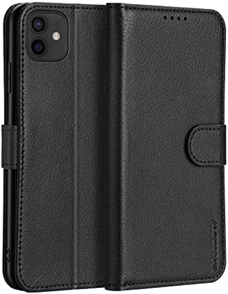 ELESNOW iphone 11 Phone Case, Flip Leather Phone Case with Card Holder Kickstand Wallet Shockproof Case Magnetic Protective Case Cover for iphone 11-6.1 inch (Blue)