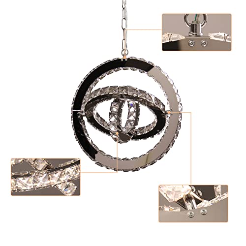 Frixchur Pendant Chandeliers Modern Crystal Led Ceiling Light Fixture 3 Ring Rotating Adjustable Chandelier For Bedroom Kitchen Dining Room Living Room(Multicolor) #TOP3