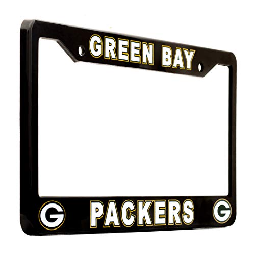 EliteAuto3K License Plate Frame Cover for Green Bay Packers Fans Black 12.25 x 6.25 - Ideal Gift for Sports Fans & Supporters Slim Design