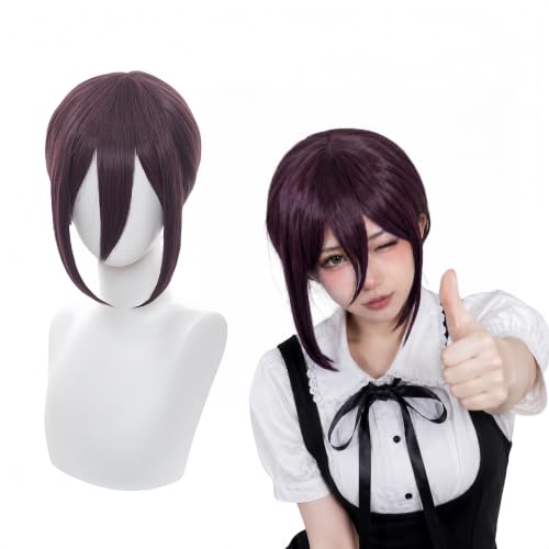Image of Short Dark Plum Cosplay Wig for Cosplay Events