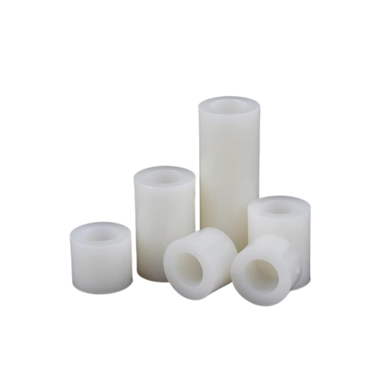 Entretoise en Plastique Douille Droite en Nylon， Entretoise Ronde Creuse en ABS M3 M4 M5 M6 M8, Blanc/Noir, rondelle Creuse, Longueur 2 à 25mm, 50 pièces(White,M3x15mm)