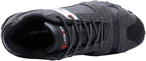 LARNMERN Steel Toe Shoes Men, Safety Work Reflective Strip Puncture Proof Footwear Industrial & Construction Shoe/10/Black Gray/mesh - Thumbnail 5