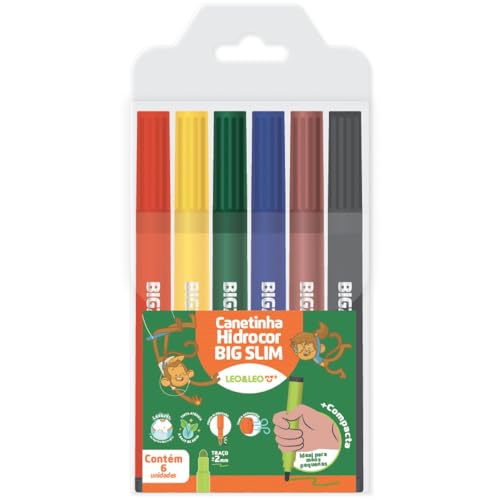 Hidrocor Big Slim - Estojo C/ 6 Und Leo&leo