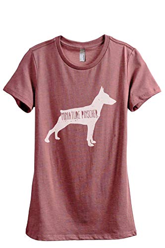 Thread Tank Miniature Pinscher Dog Silhouette Women's Fashion Relaxed T-Shirt Tee Heather Rouge Small