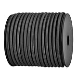 Abma Cord ショックコード バンジーコード 6mm 弾性 ゴム紐 ゴムロープ ストレッチコード 荷物固定 軽トラック ターポリン カーゴネット クラフト DIY用など（20M）-ブラック