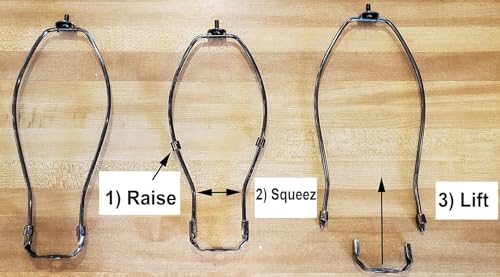 B&P Lamp® 8 Inch Heavy Duty Lamp Shade Harp Holder for Table and Floor Lamps, Antique Brass Finish - Thumbnail 2