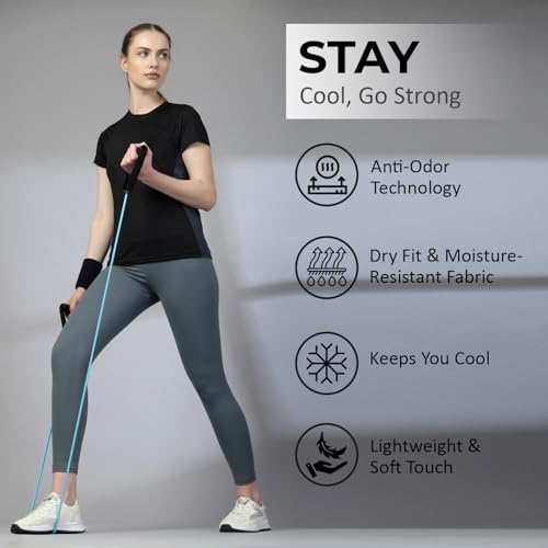 Image of CHKOKKO Gym Tshirt for Women Workout Dry Fit t Shirt Sports Tshirt Lightweight Round Neck Breathable Half Sleeve Activewear Mesh Running Yoga Tops for Woman