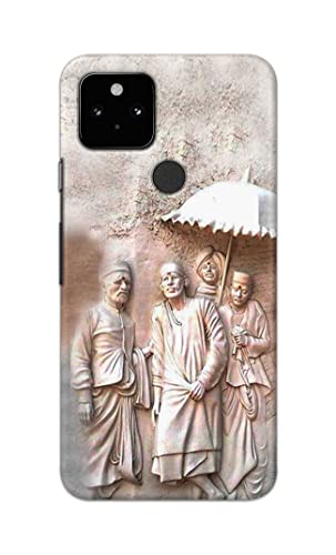Image of PRINTFIDAA Printed Hard Back Cover Case for Google Pixel 5 Back Cover (Sai Baba) -1803