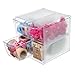 Deflecto Stackable Cube Organizer, Desk and Craft Organizer, 4 Drawers, Clear, Removable Drawers and Dividers, 6"W x 6"H x 7 1/8"D (350301CR)