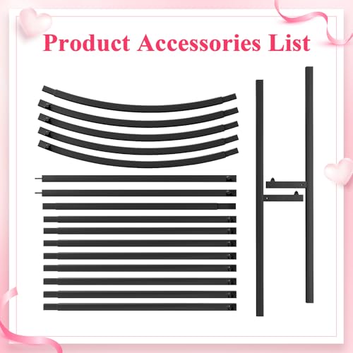 Image of Wokceer 8FT Arch Backdrop Stand Black Metal Wedding Arch Backdrop Stand
