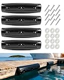 OCEANBROAD Dock Fender Bumpers 4 Pack, 17-Inch Horizontal Dock Bumpers for Edge, Black, UV-Resistant Inflatable PVC Side Guard with Hardware, Durable for Boat and Dock Protection, Easy Installation