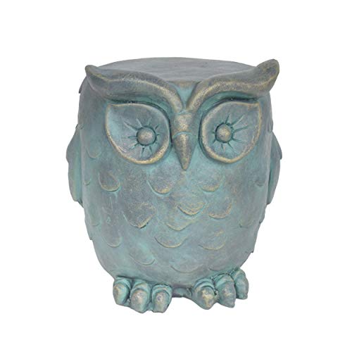 Christopher Knight Home 307406 Agnes Owl Garden Stool, Lightweight Concrete, Gold Patina Finish