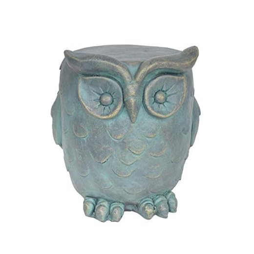 Christopher Knight Home Agnes Owl Garden Stool, Lightweight Concrete, Gold Patina Finish