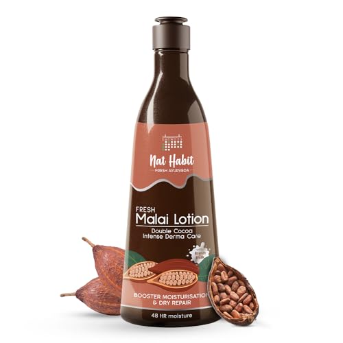 Image of Nat Habit Double Cocoa Body Lotion,Body Cream, Cold Cream | Extreme Dry Skin, 48 HR Moisture, Cocoa Butter, 250 ml (Pack of 1)