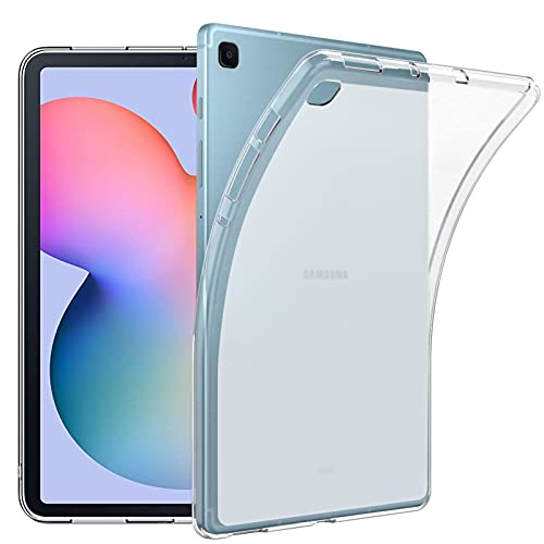 Baowei Hülle Kompatibel mit Samsung Galaxy Tab S6 Lite 10,4 Zoll 2020, Silikon Schutzhülle Klar-Matte Rückenschale - Durchscheinend Cover