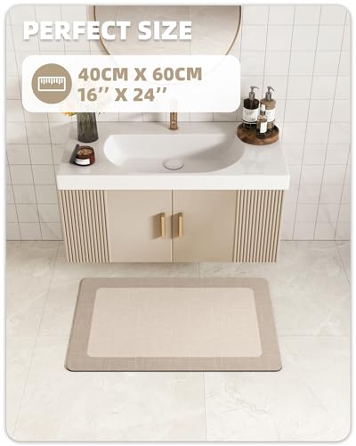 Color&Geometry Quick Dry Bath Mat Bathroom Rugs Non Slip Washable Super Absorbent Bath Mat Low Profile Bath Rug Thin Bathroom Rugs Fit Under Door For Bathtub Sink Shower Toilet thumb #7