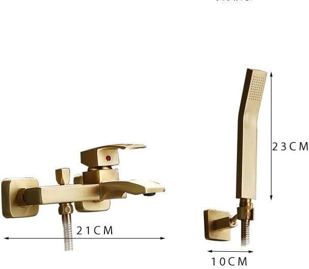 Shower Faucet Set Brush Gold Wall Mounted Shower Suit Brass Water Mixer Support Copper Head