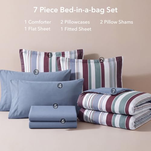 Image of Monbix King Size Comforter Set-7 Pieces Soft Bed in a Bag King Bedding Sets